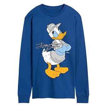 Men's Disney's Donald Duck Retro Style Long Sleeve Graphic Tee