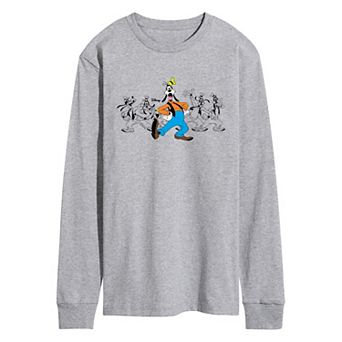 Men's Disney's Goofy Poses Long Sleeve Graphic Tee