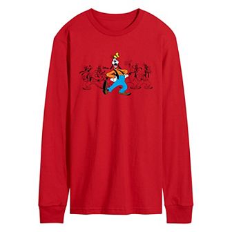 Men's Disney's Goofy Poses Long Sleeve Graphic Tee