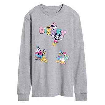 Men's Disney's Mickey & Friends Collage Long Sleeve Graphic Tee