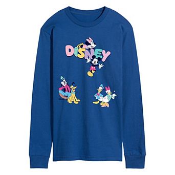 Men's Disney's Mickey & Friends Collage Long Sleeve Graphic Tee