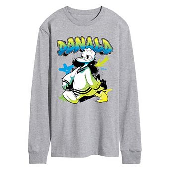 Men's Disney's Donald Duck Graffiti Style Long Sleeve Graphic Tee