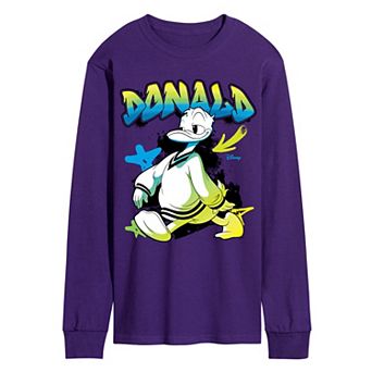 Men's Disney's Donald Duck Graffiti Style Long Sleeve Graphic Tee