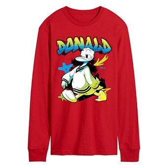 Men's Disney's Donald Duck Graffiti Style Long Sleeve Graphic Tee