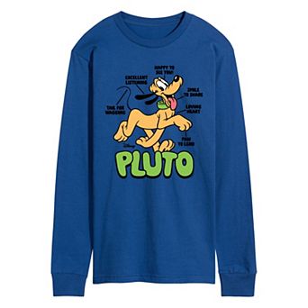 Men's Disney's Pluto Diagram Long Sleeve Graphic Tee