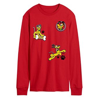 Men's Disney's Pluto Collage Long Sleeve Graphic Tee