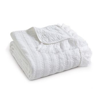 Levtex Home Wilhemina Natural Quilted Throw Blanket