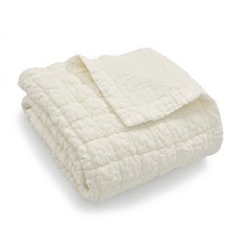 Levtex Home Whisper Cream Quilted Throw Blanket