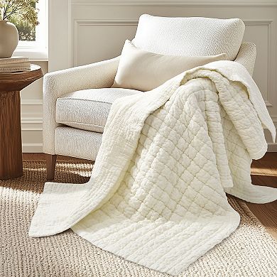Levtex Home Whisper Cream Quilted Throw Blanket
