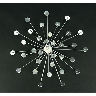 3 Silver Starburst Jeweled Metal Decorative Wall Art Hanging Rhinestone Crystal