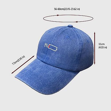 Unisex Baseball Cap with "1%" Battery Embroidery
