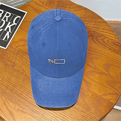 Unisex Baseball Cap with "1%" Battery Embroidery