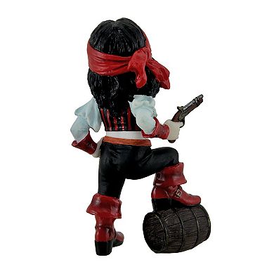 Cosplay Pirate Girl w/ Barrel of Rum Statue