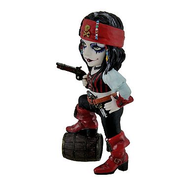 Cosplay Pirate Girl w/ Barrel of Rum Statue