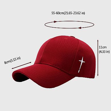 Unisex Baseball Cap with Cross Embroidery