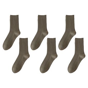 6 pk Men's Wool Crew Socks - Soft, Durable & Anti - Pilling