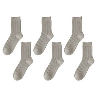 6 pk Men's Wool Crew Socks - Soft, Durable & Anti - Pilling