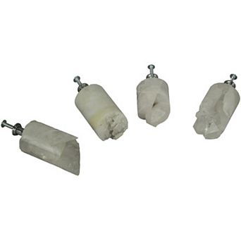 White Quartz Crystal Core Drawer Handle Cabinet Pull Furniture Decor Set of 4 XL