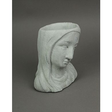 Long-Haired Maiden Cast Polyresin Head Planter Pot 8 Inches High