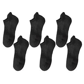 6 pk Men's Low - Cut Athletic Socks with Massage Sole & Sweat - Wicking