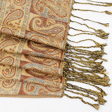 Autumn Winter Vintage Faux Cashmere Tassel Shawl Wrap with Soft Breathable Weave