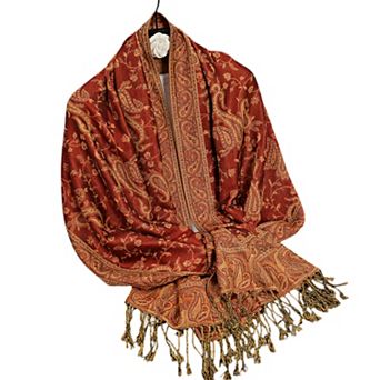 Autumn Winter Vintage Faux Cashmere Tassel Shawl Wrap with Soft Breathable Weave - 71IN×27IN