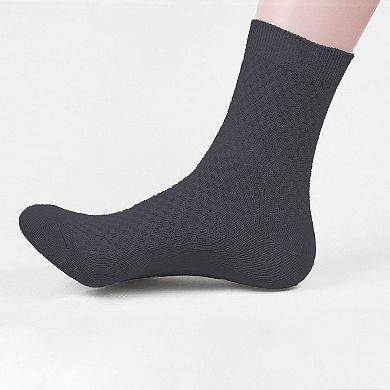 6pk Men's Textured Crew Socks - Breathable & Comfortable