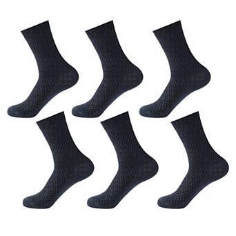 6 pk Men's Textured Crew Socks - Breathable & Comfortable