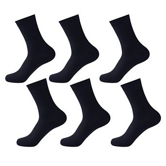 6 pk Men's Textured Crew Socks - Breathable & Comfortable