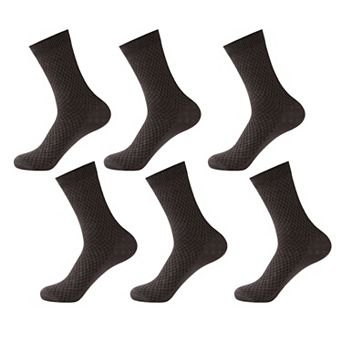 6 pk Men's Textured Crew Socks - Breathable & Comfortable