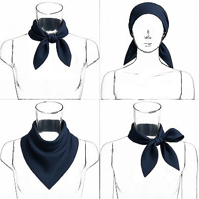 Women's Satin Square Scarf with Elegant Print Design for Neck and Hair Accessories