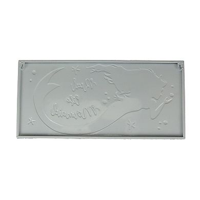 Blue / White Enamelware Real Life Mermaid Metal Wall Sign Coastal Decor