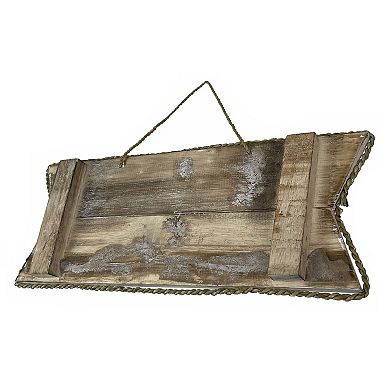 Hand Painted Rustic Tiki Bar Sign Carved Mask Rope Hanging 16x7 Tropical Décor