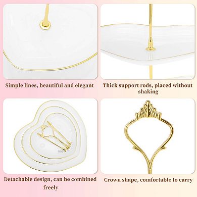 3-Layer Dessert Cupcake Stand, Heart-shaped Display Holder with Tiered Serving Tray for Pastries