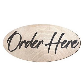 Order Here sign, Lightweight sign made from wood - 17"x8"