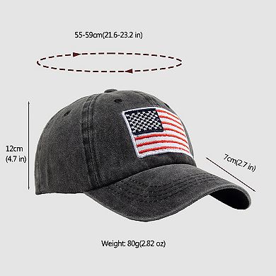 Unisex Vintage Baseball Cap with Flag Patch