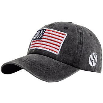 Unisex Vintage Baseball Cap with Flag Patch