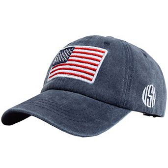 Unisex Vintage Baseball Cap with Flag Patch