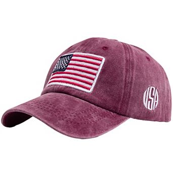 Unisex Vintage Baseball Cap with Flag Patch