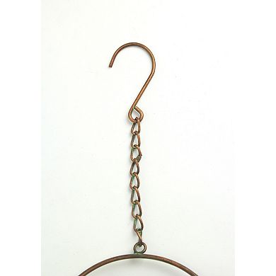 65 Inch Copper Bird Bowl Metal Rain Chain Decorative Patio Accent Garden Decor
