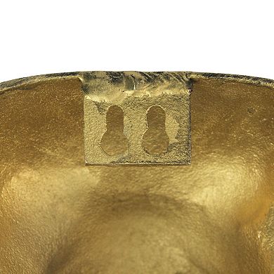 Gold Pug Dog Head Wall Decor with Spectacles 6" Cast Aluminum Wall Accent