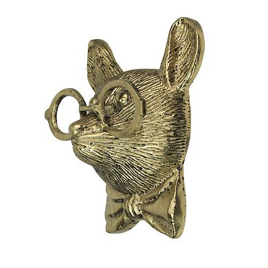 Gold Mouse Head Wall Hanging with Spectacles Quirky Cast Aluminum Wall Decor
