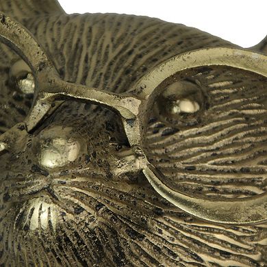 Gold Mouse Head Wall Hanging with Spectacles Quirky Cast Aluminum Wall Decor