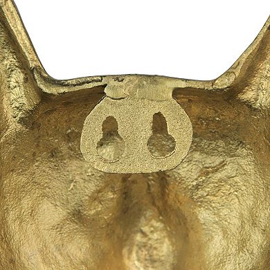 Gold Mouse Head Wall Hanging with Spectacles Quirky Cast Aluminum Wall Decor