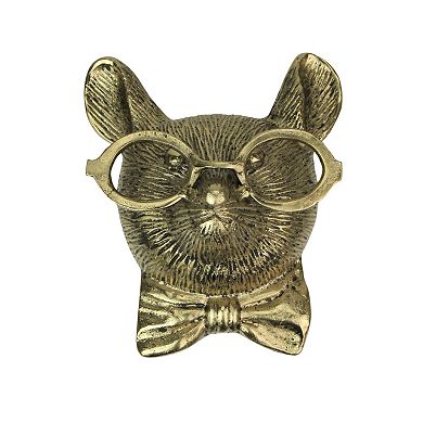 Gold Mouse Head Wall Hanging with Spectacles Quirky Cast Aluminum Wall Decor