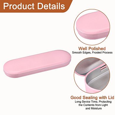 Metal Tin Box Container, Empty Hinged Lid Box Mini Portable Storage Containers