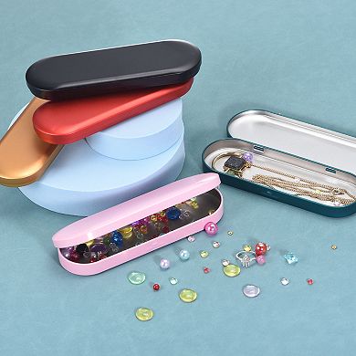 Metal Tin Box Container, Empty Hinged Lid Box Mini Portable Storage Containers