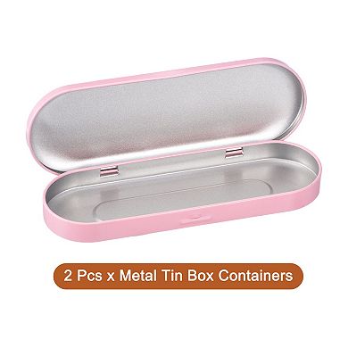 Metal Tin Box Container, Empty Hinged Lid Box Mini Portable Storage Containers