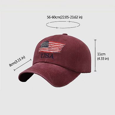 Men's and Women's Baseball Cap with Flag Embroidery