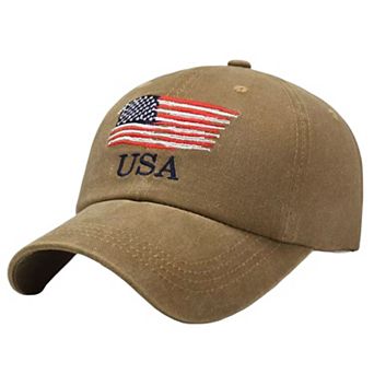 Men's and Women's Baseball Cap with Flag Embroidery